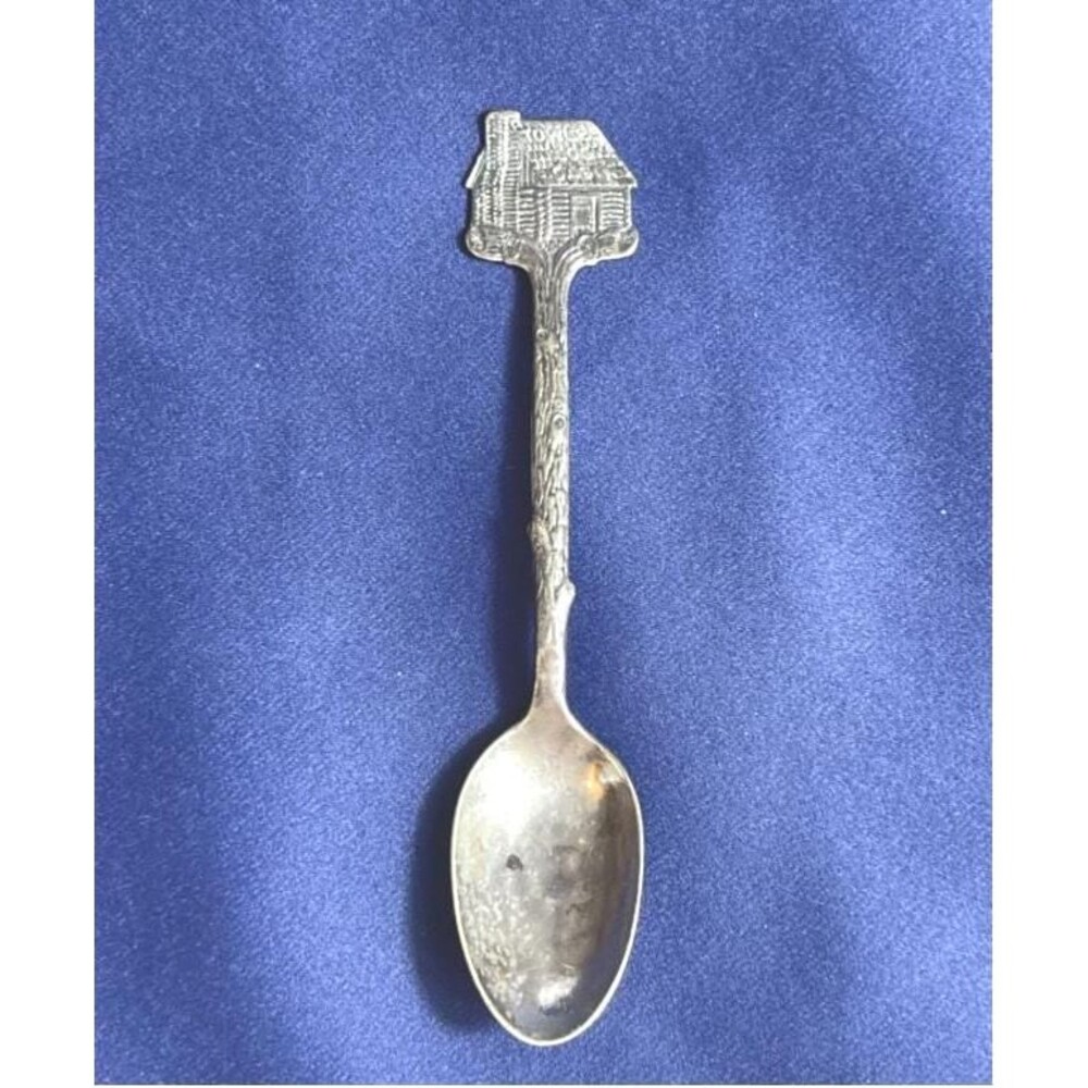 Vintage Towle Log Cabin Syrup Spoon Silverplate Souvenir 1900s 1920s Collectible